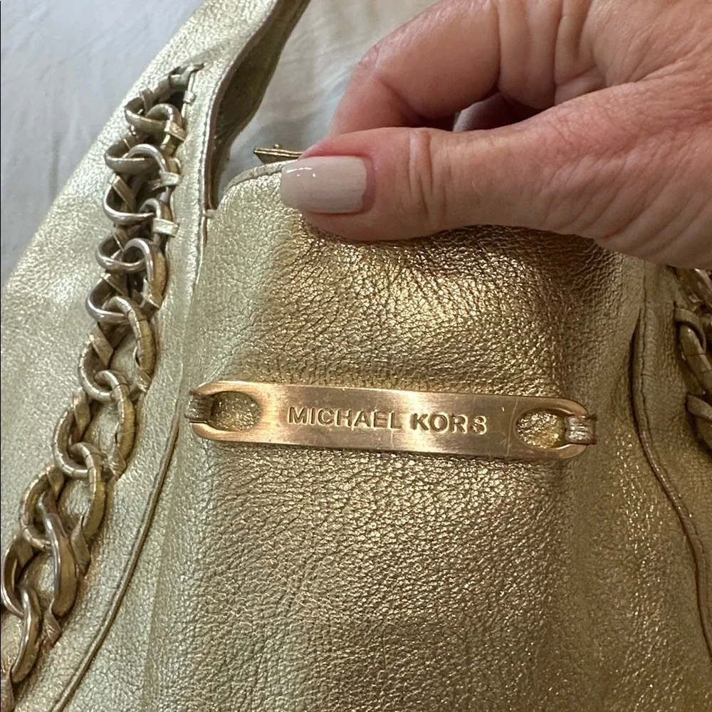 Michael Kors Gold Chain-Embellished Women's Hobo HandBag